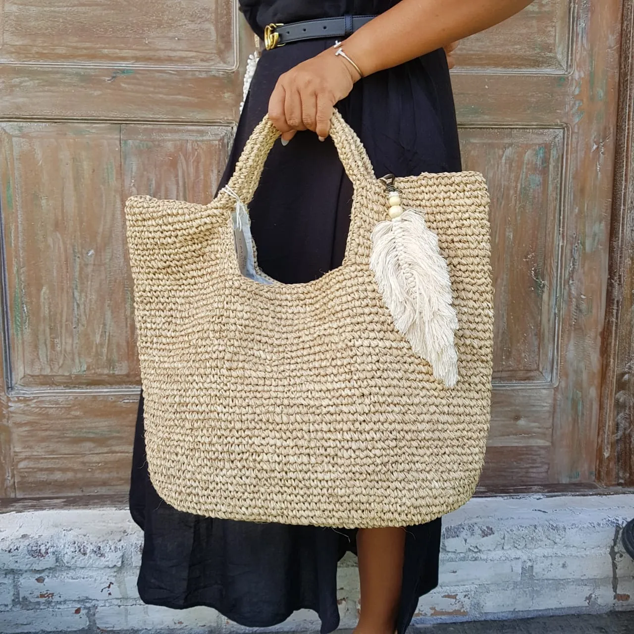 Natural Woven Straw Grass Bag