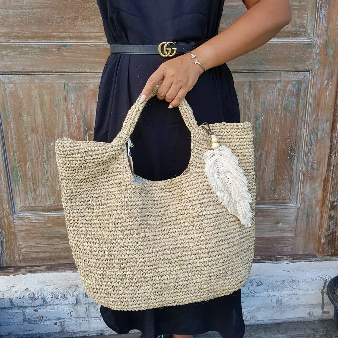 Natural Woven Straw Grass Bag