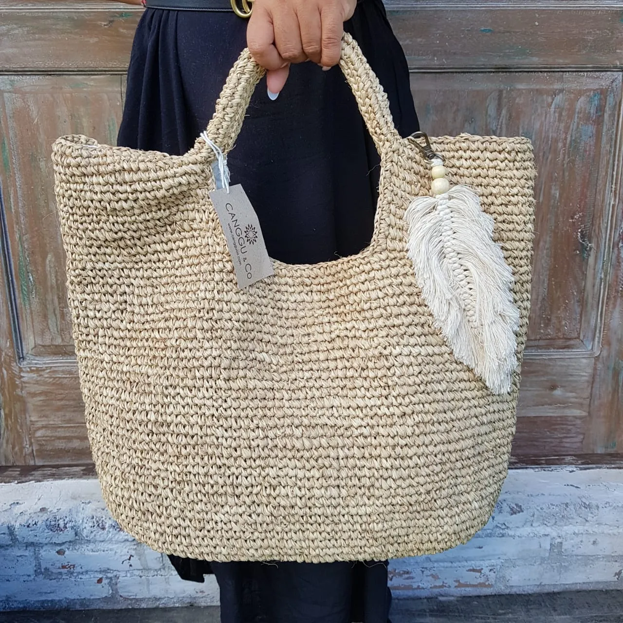 Natural Woven Straw Grass Bag