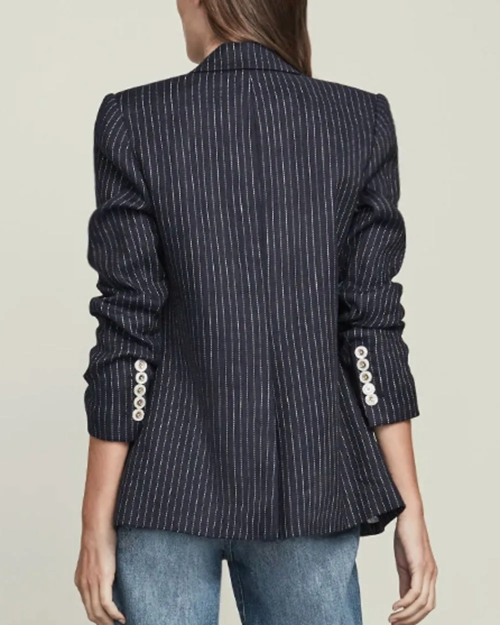 Navy and White Pinstripe Beacon Dickey Jacket