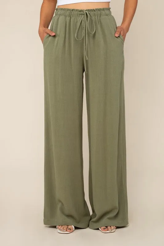 No Less Than Linen Pants - Sage