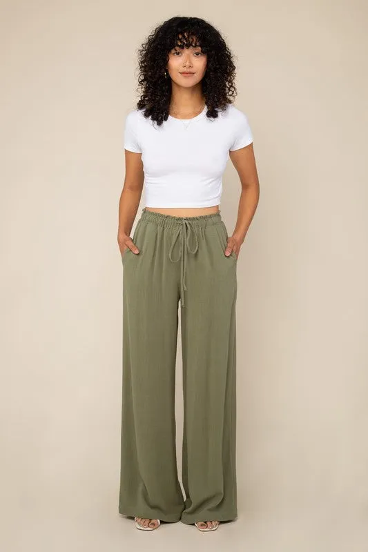 No Less Than Linen Pants - Sage