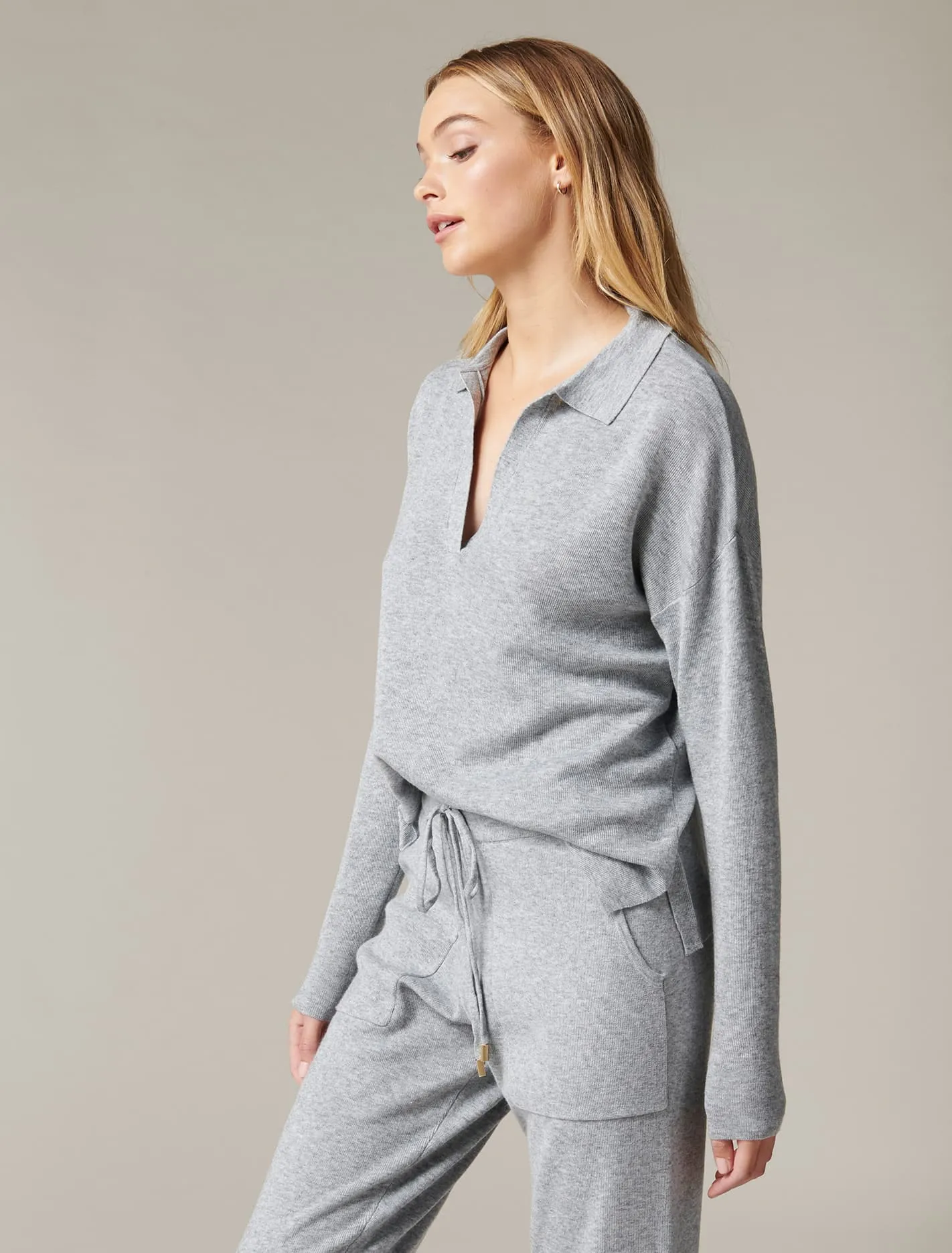 Phoebe Loungewear Polo Knit Jumper