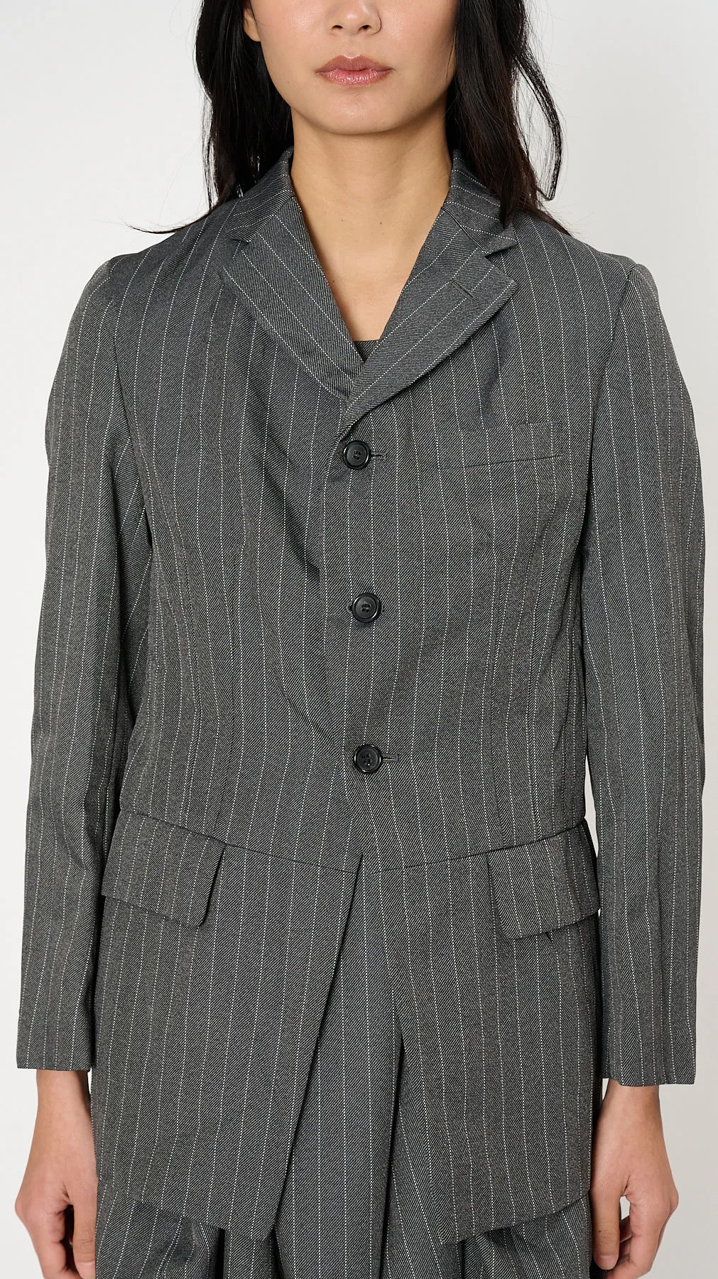 Pinstripe Blazer in Gray