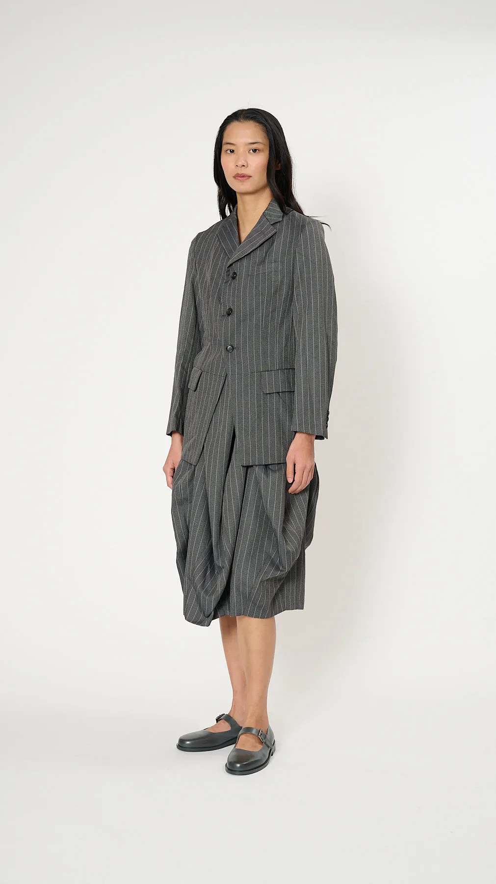 Pinstripe Blazer in Gray