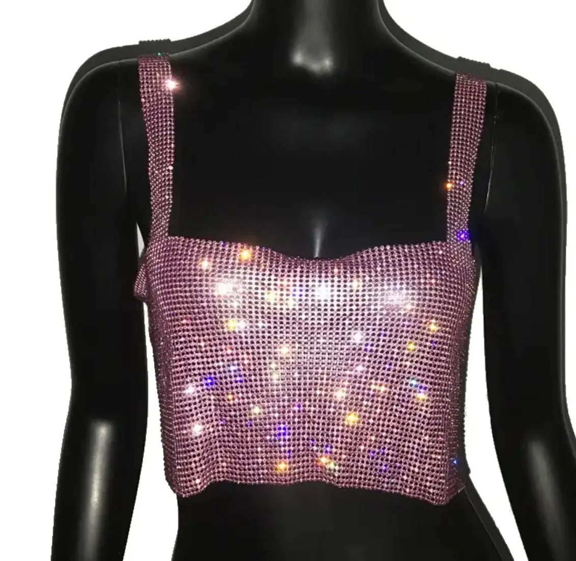 Rhinestone crop tank