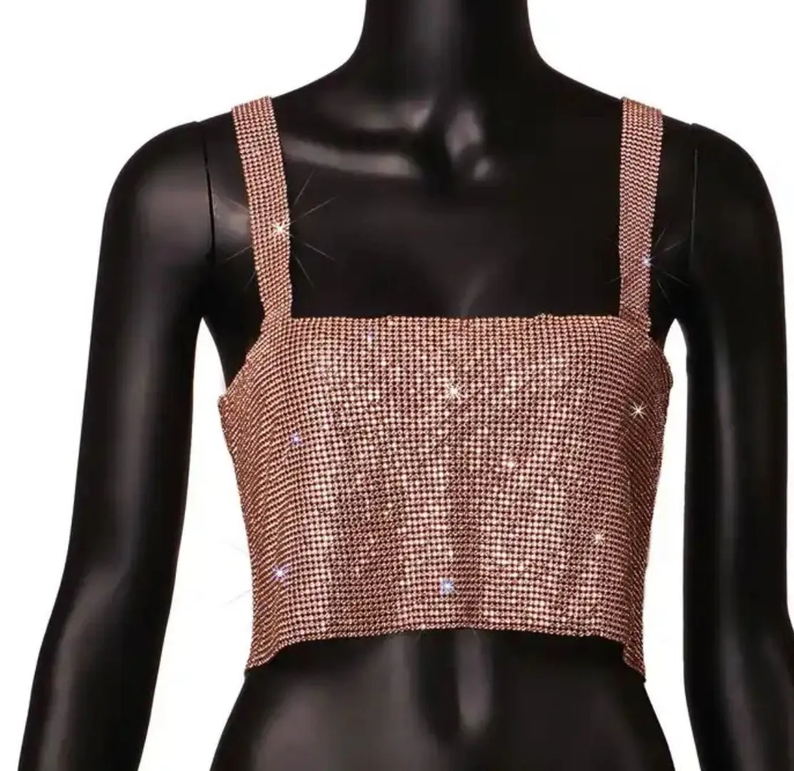 Rhinestone crop tank