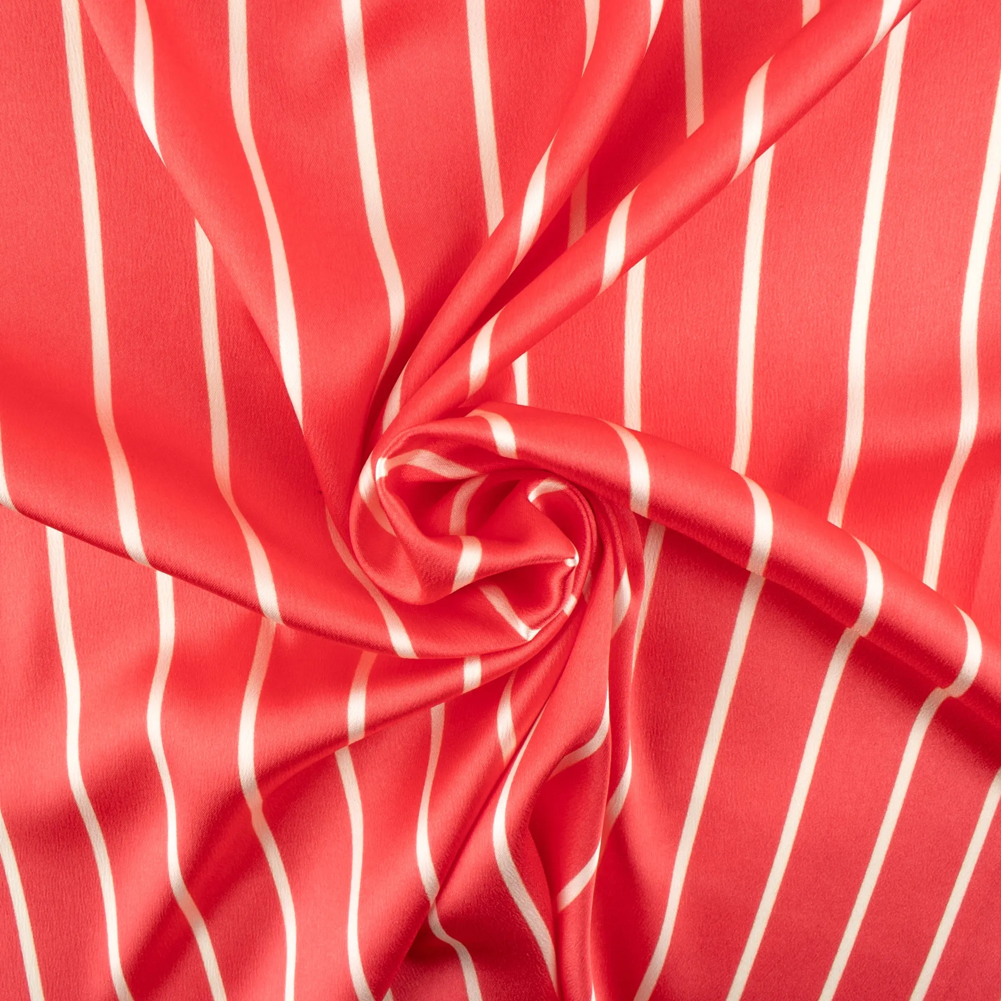 Satin- VICTORIA - Stripes - Red