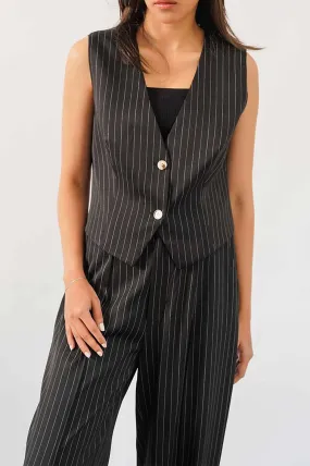 SHORT PINSTRIPE WAISTCOAT