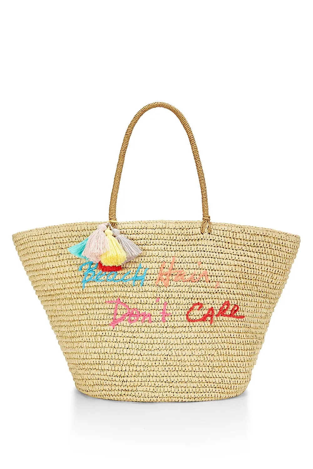 Straw Tote-Beach Hair Don't Care