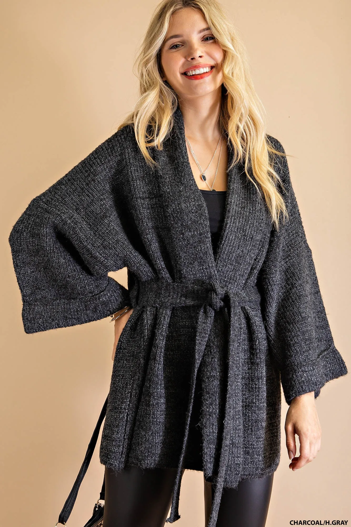 Weekend loungewear knit kimono sweater