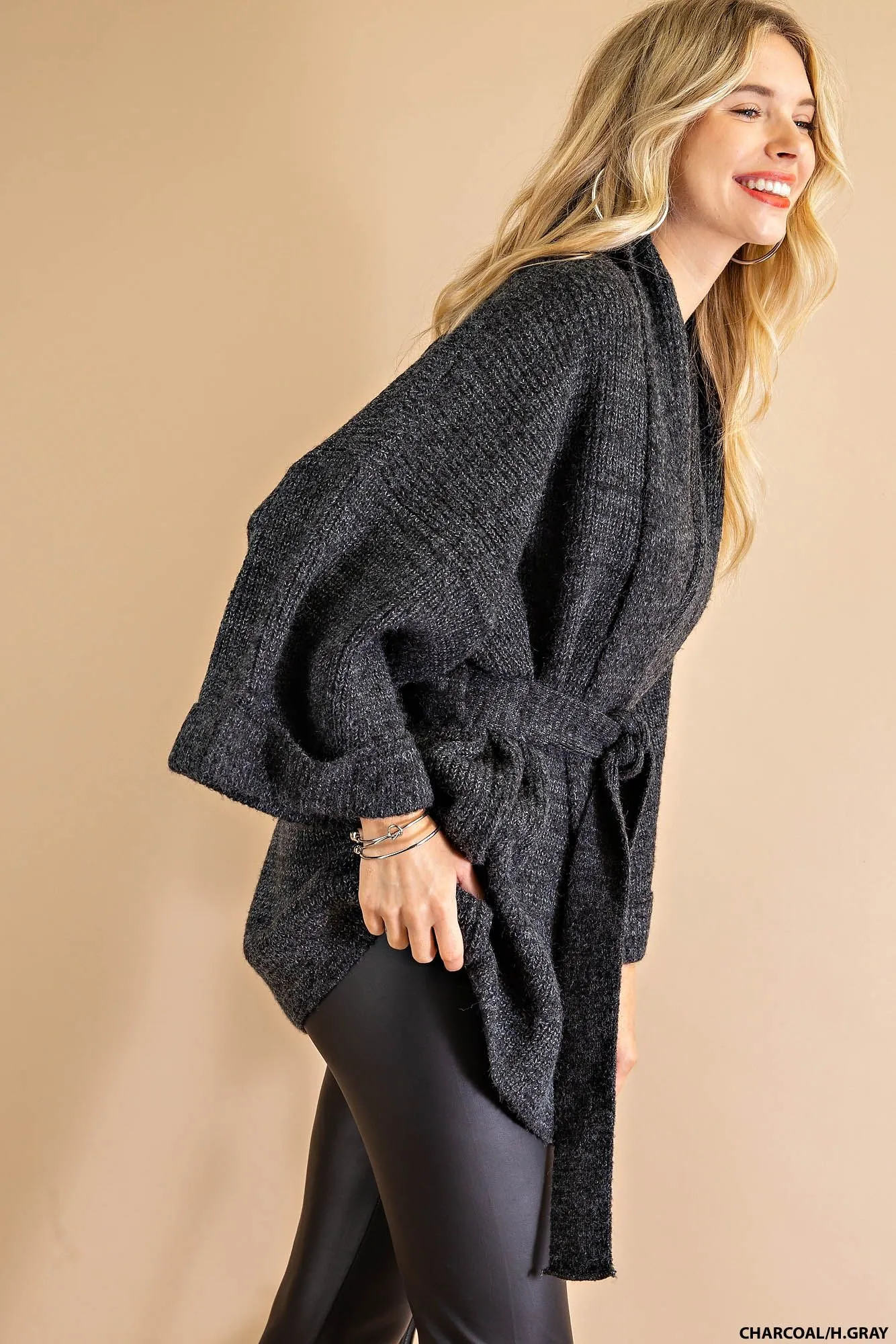 Weekend loungewear knit kimono sweater