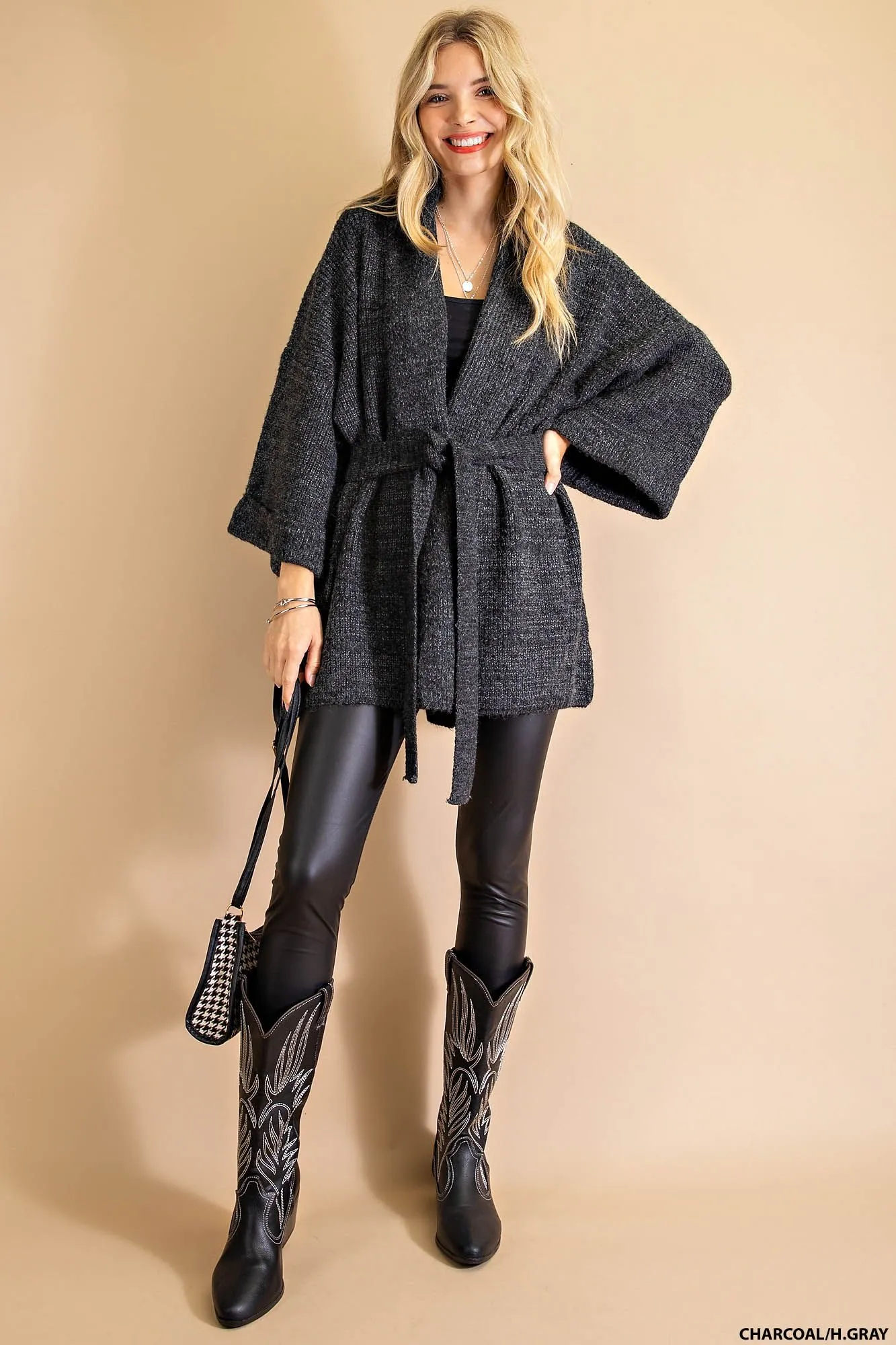 Weekend loungewear knit kimono sweater