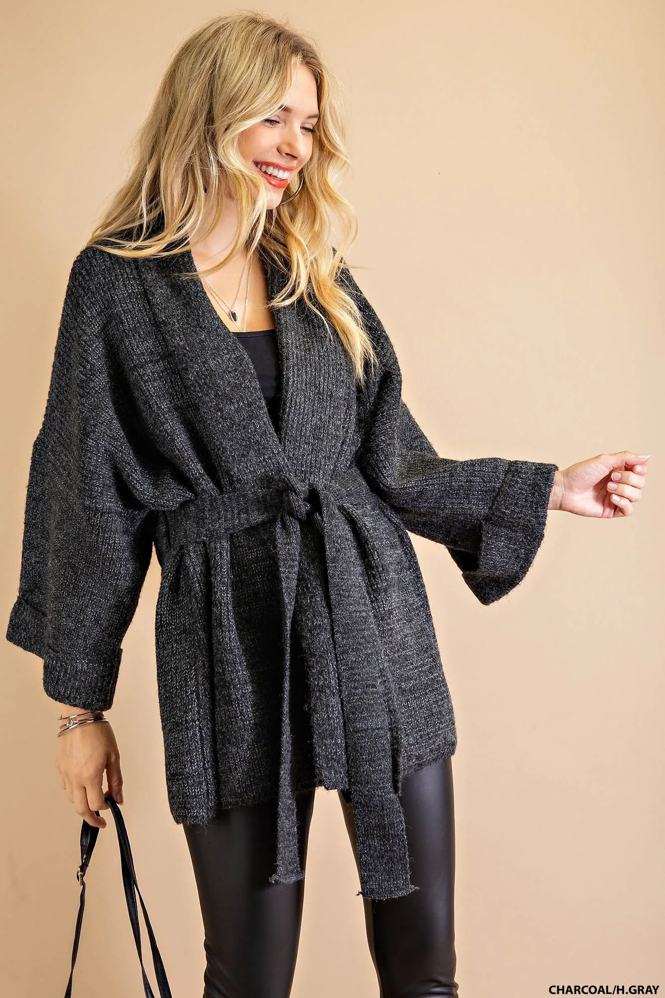 Weekend loungewear knit kimono sweater