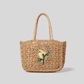 Women's INST Cabas Raffia-Woven Tote Bag