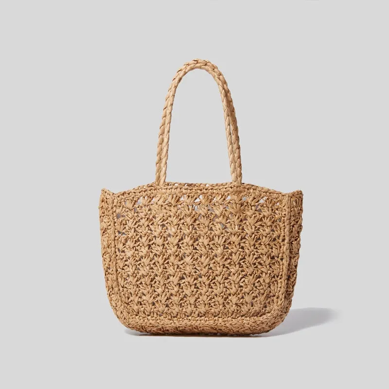 Women's INST Cabas Raffia-Woven Tote Bag